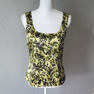 St John Knits Silk Leopard Print Shell